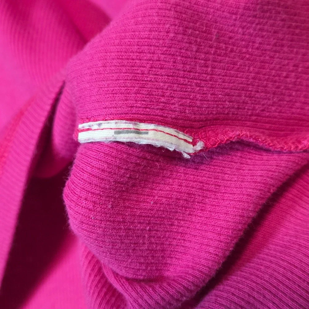 Abercrombie Henley Top Y2K Pink Fitted Ribbed Elena Gilbert Coquette Size Medium - Picture 9 of 13